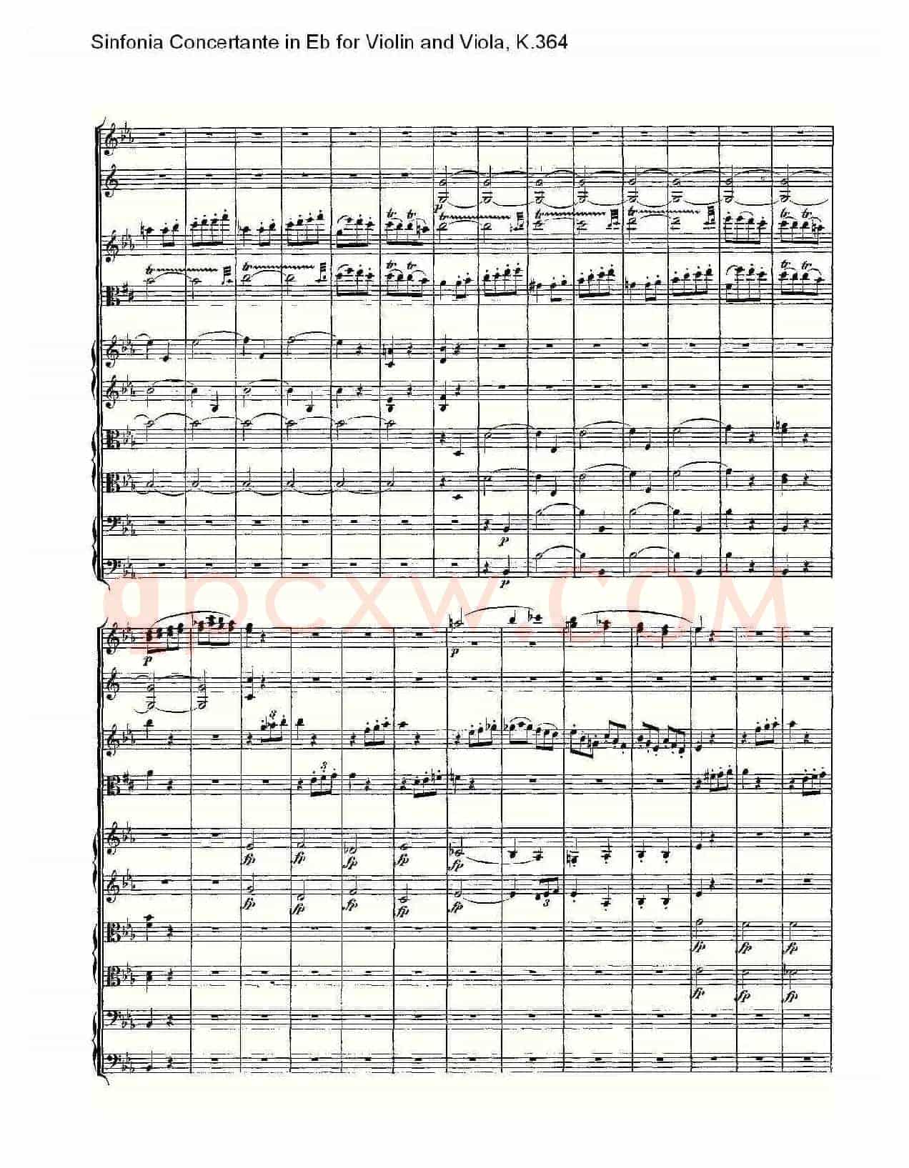 Eb调小提琴与中提琴炫技序曲, K.364(二)