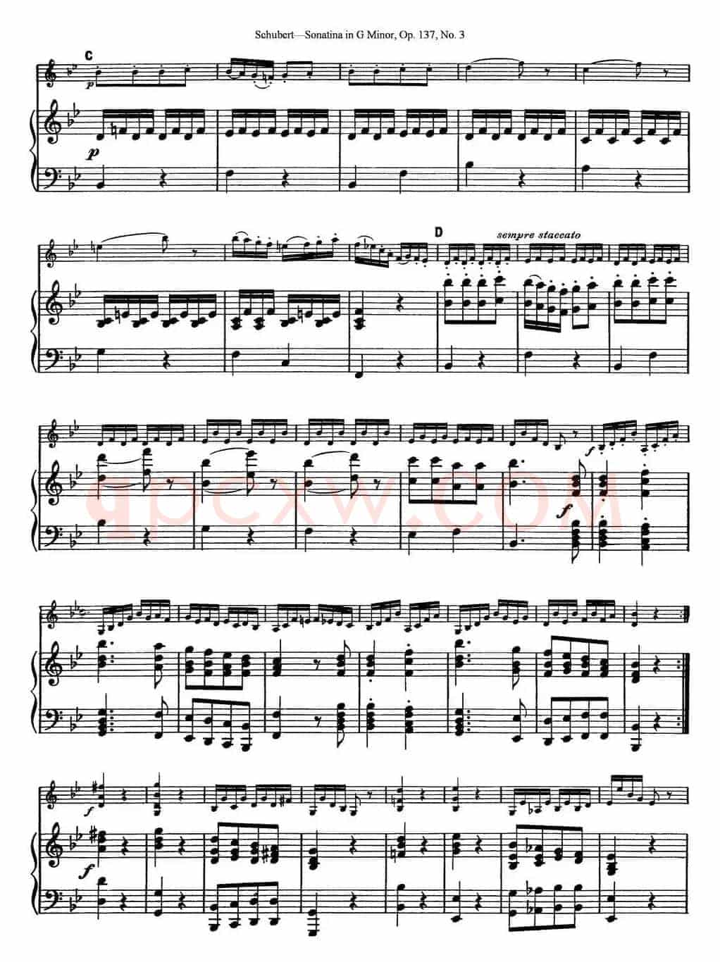 Violin Sonatina in G minor Op.137 No.3（小提琴+钢琴伴奏）