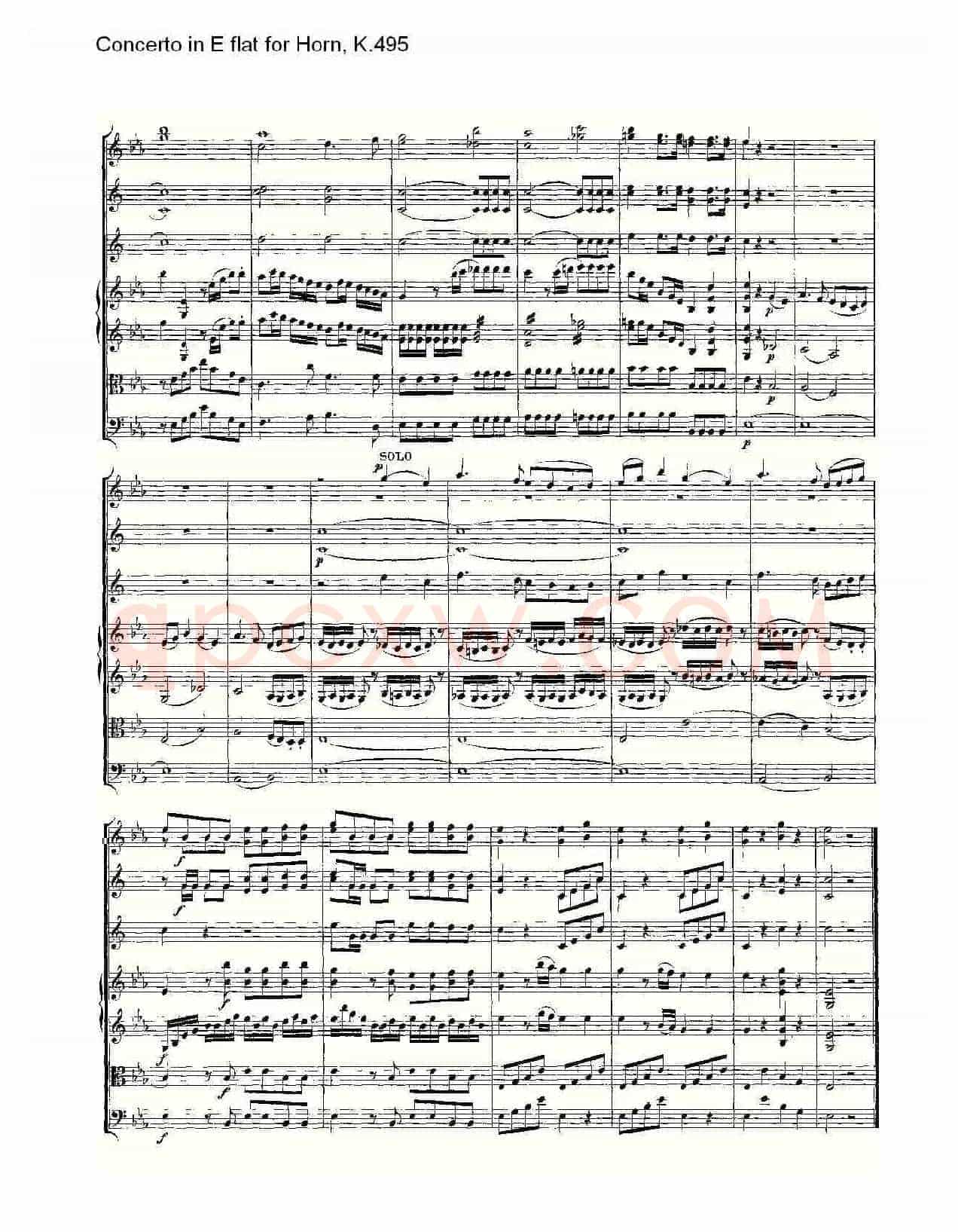 Concerto in E flat for Horn, K.495(Eb调法国号协奏曲, K.4)