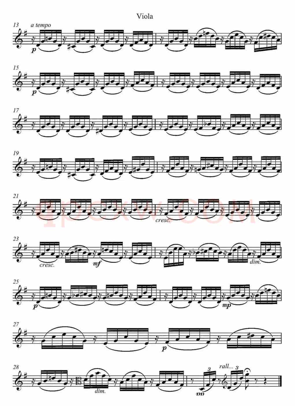 Ave Maria（中提琴分谱、E.Schubert作曲版）