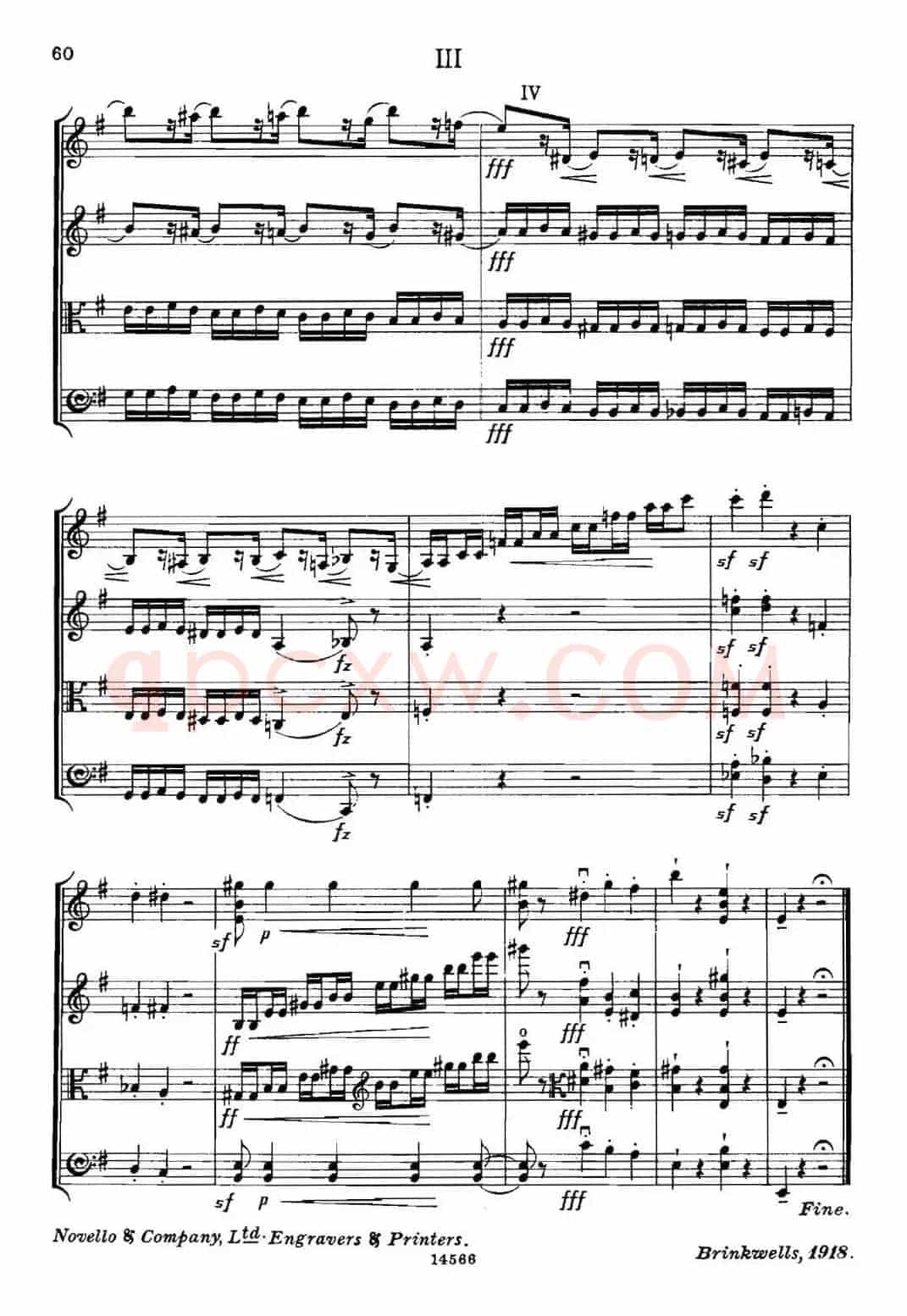 QUARTET Op.83(第三部分)(弦乐四重奏)