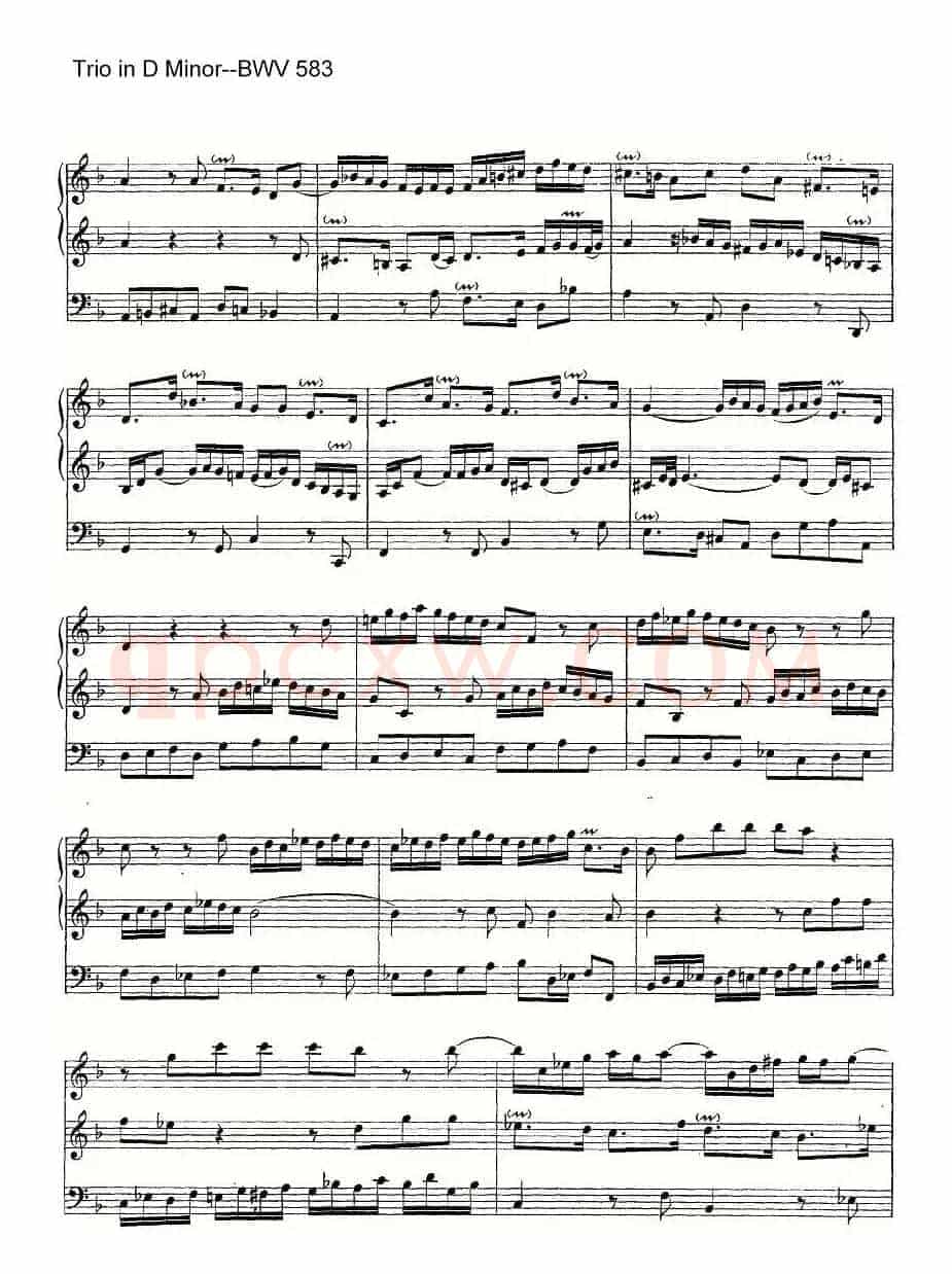 Trio in D Minor--BWV 583（管风琴）