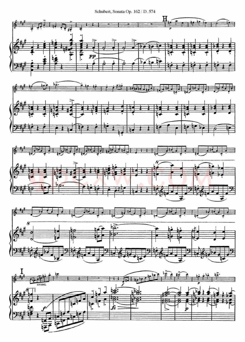 Violin Sonata in A major Op.162 D.574（小提琴+钢琴伴奏）