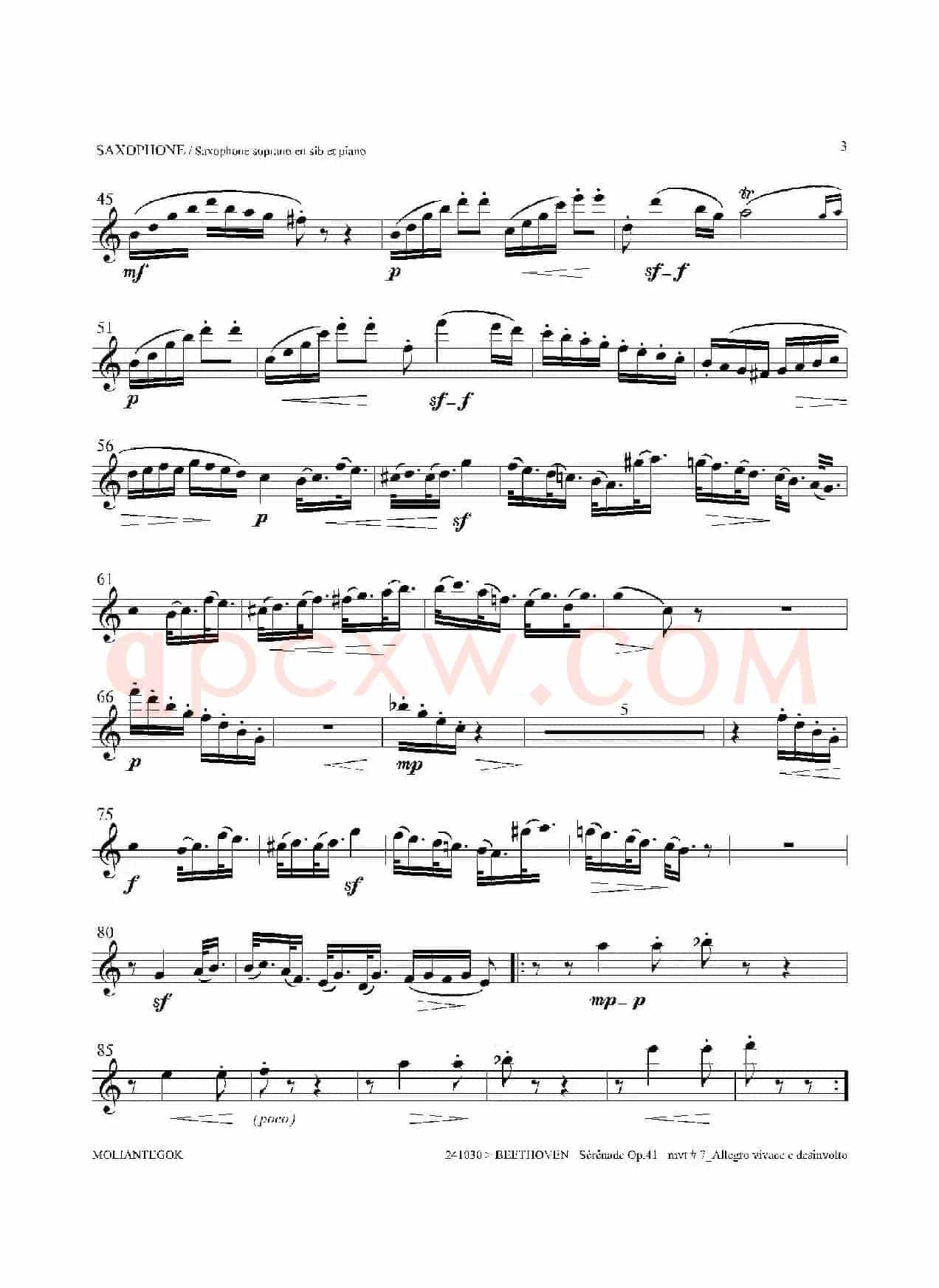 小夜曲 Op.41（高音萨克斯）