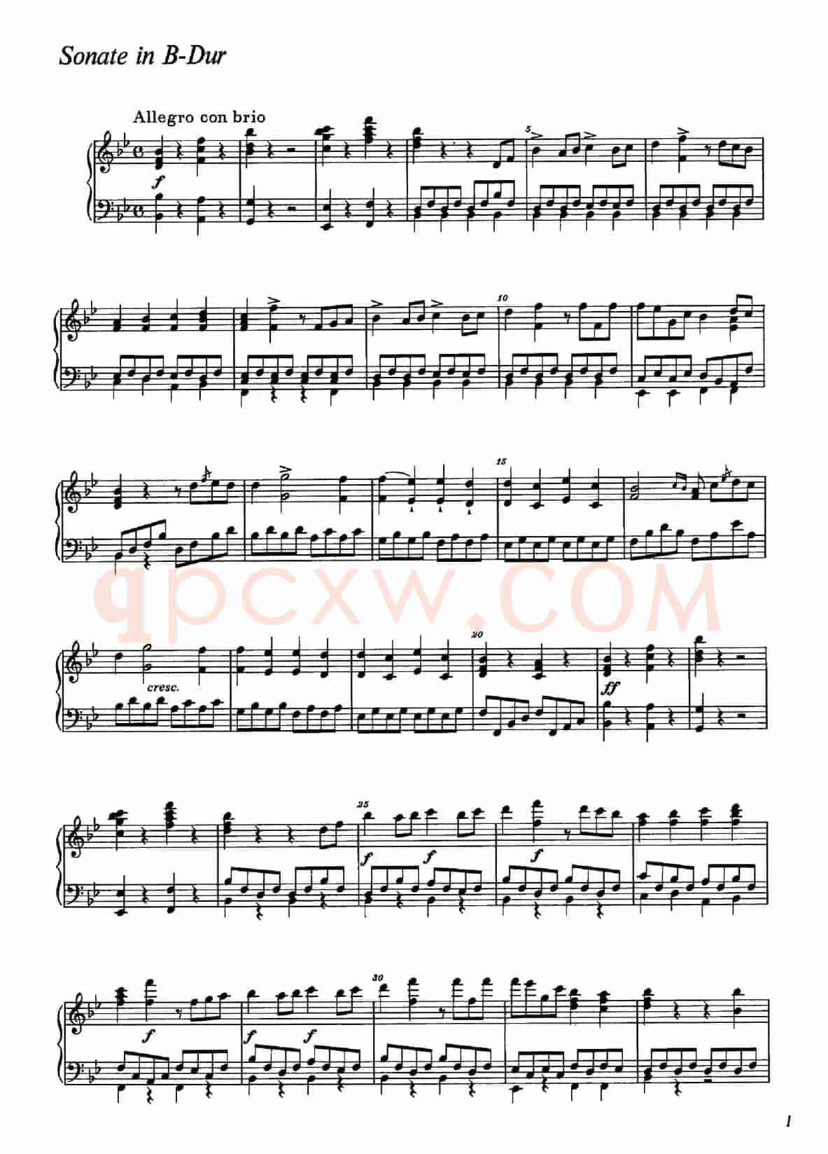 降B大调钢琴奏鸣曲 (Piano Sonata in B-flat Major Op.1)