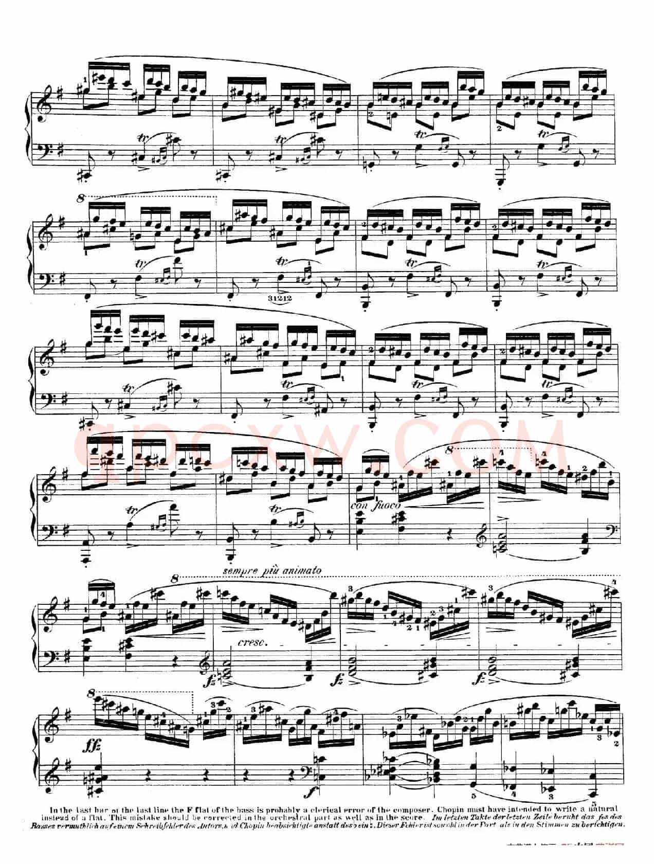 e小调第一钢琴协奏曲 Op.11(钢琴独奏版·第一乐章)