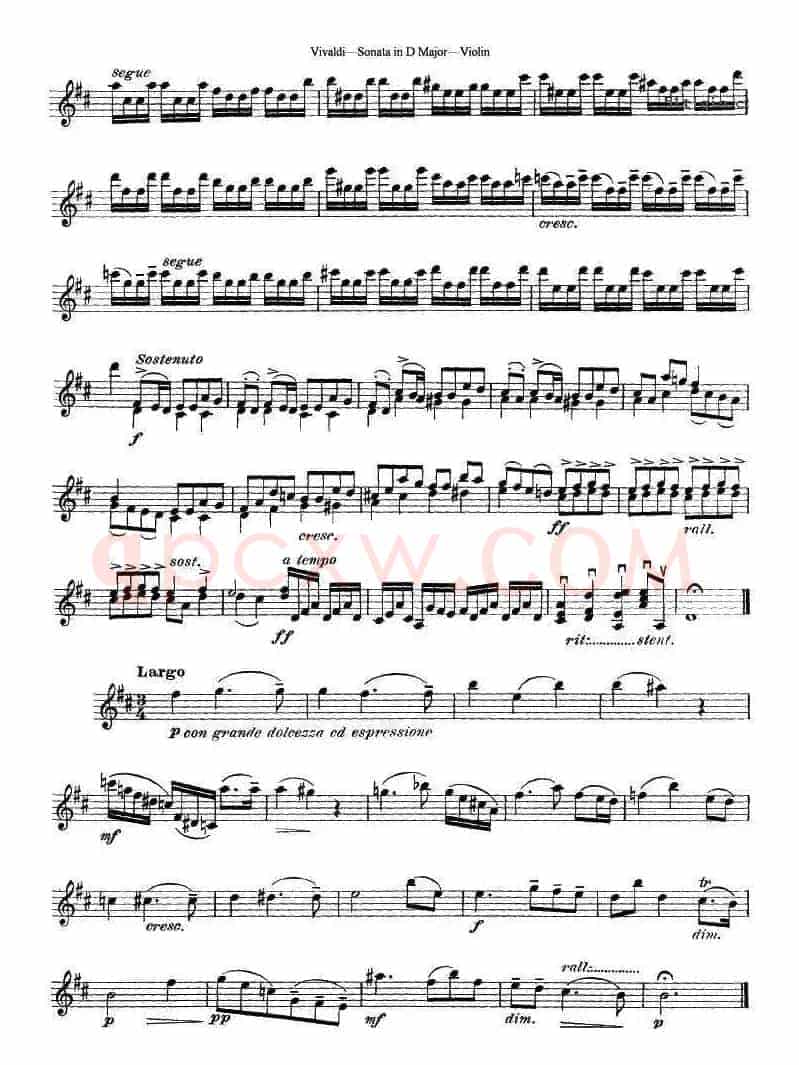 维瓦尔第D大调小提琴奏鸣曲