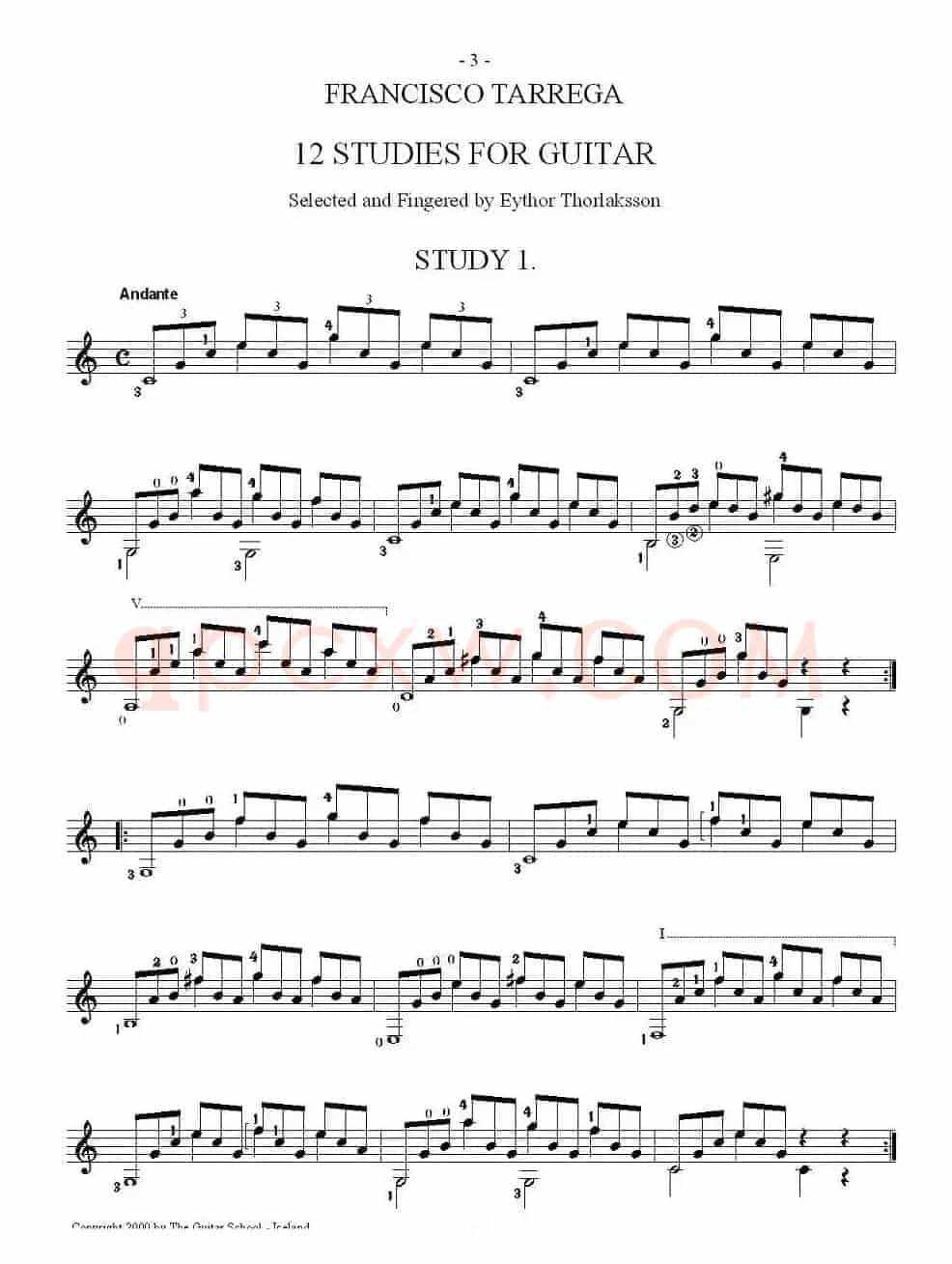他雷加12首练习曲之1
