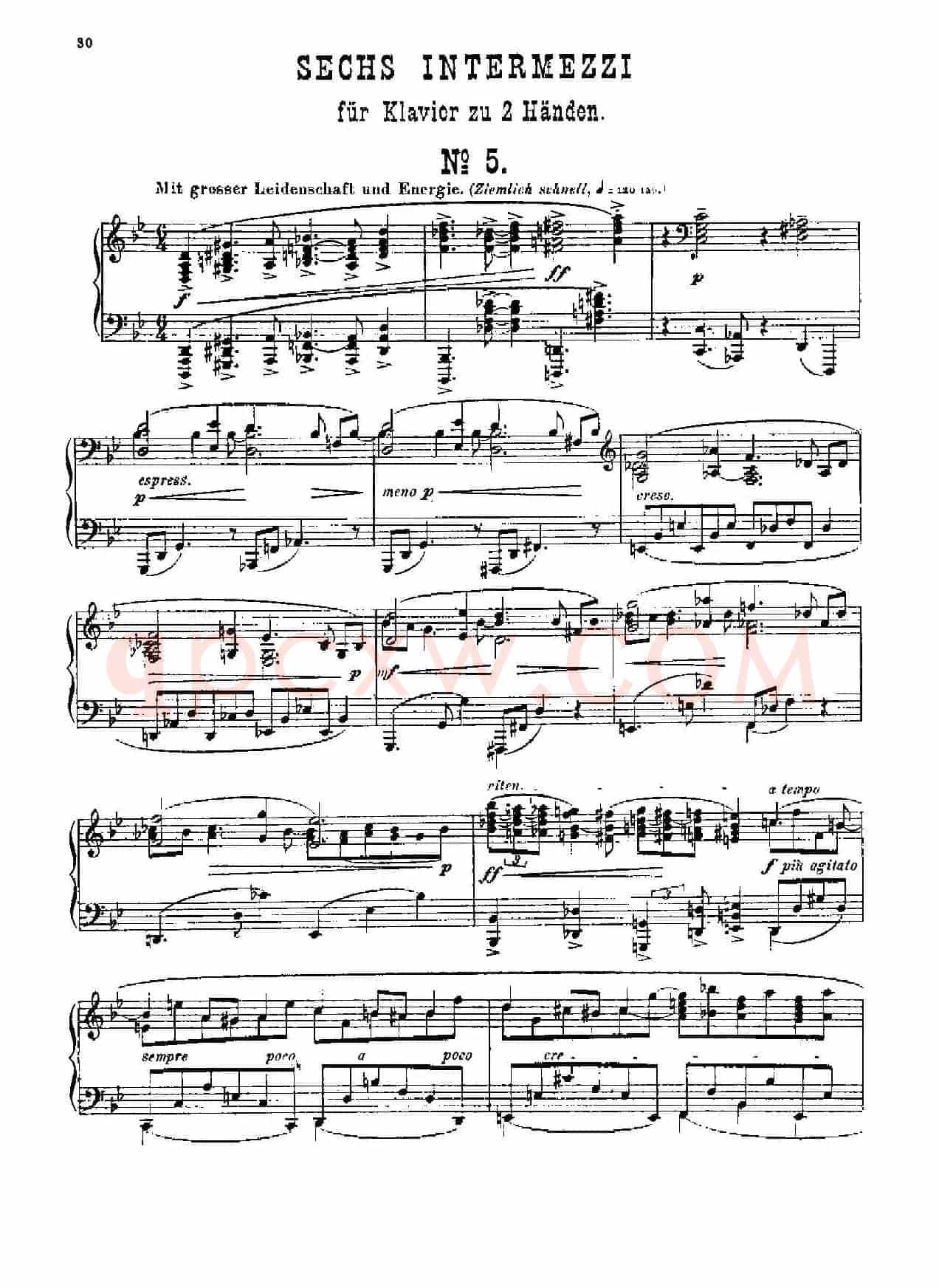 Six Intermezzi Op.45（6首间奏曲·5）