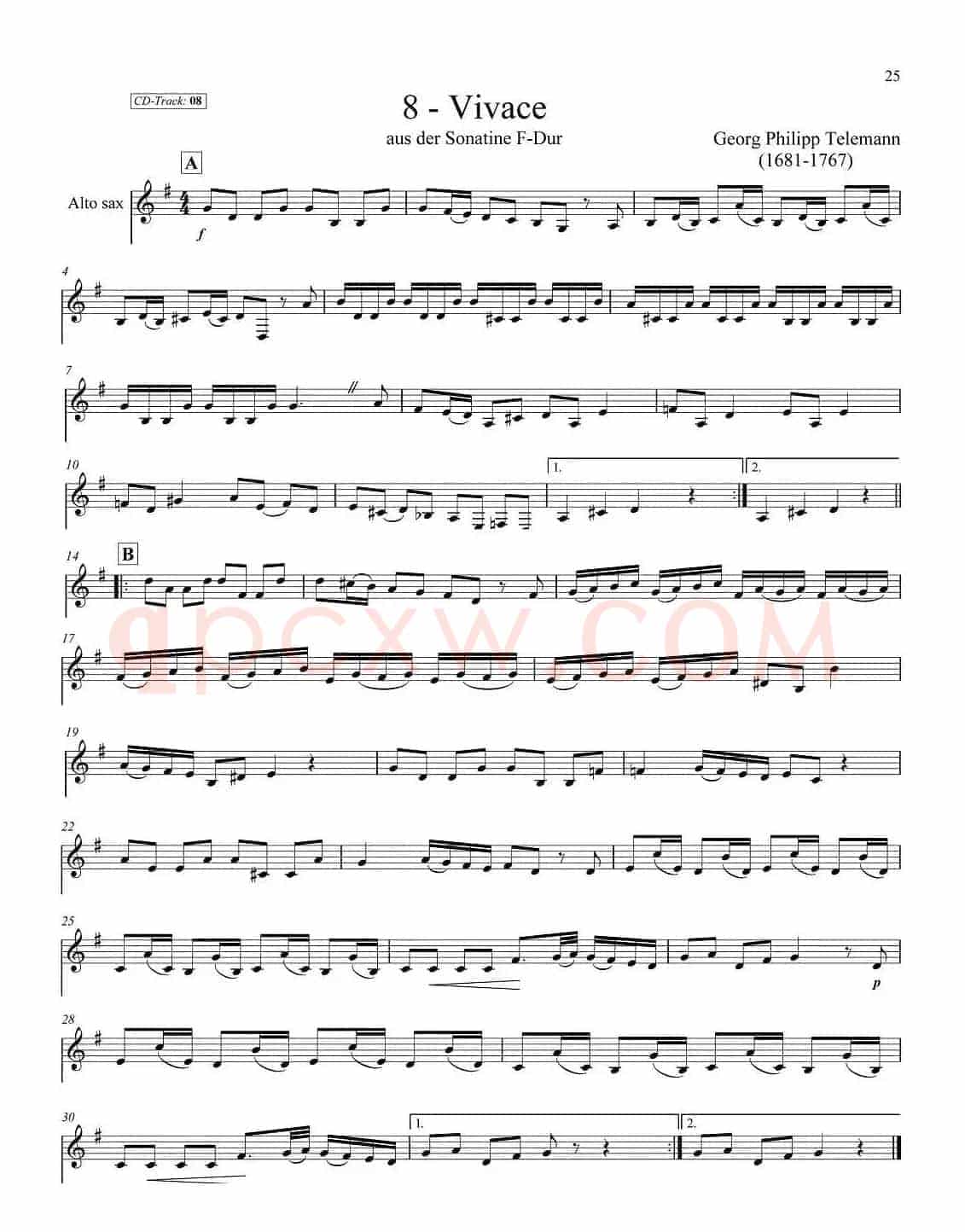 古典SAX12首（中音萨克斯分谱）