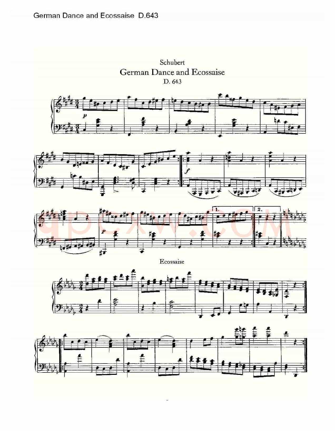 German Dance and Ecossaise D.643（德国舞曲与 Ecossaise）