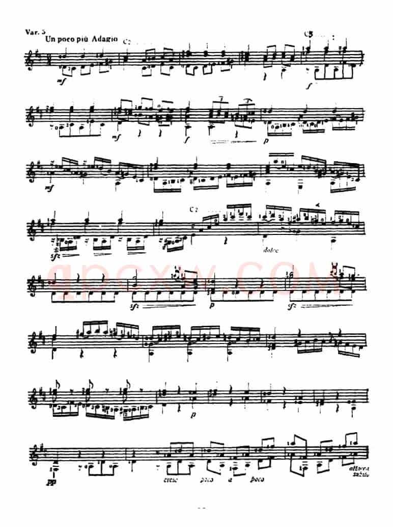 西班牙主题变奏曲（古典吉他）