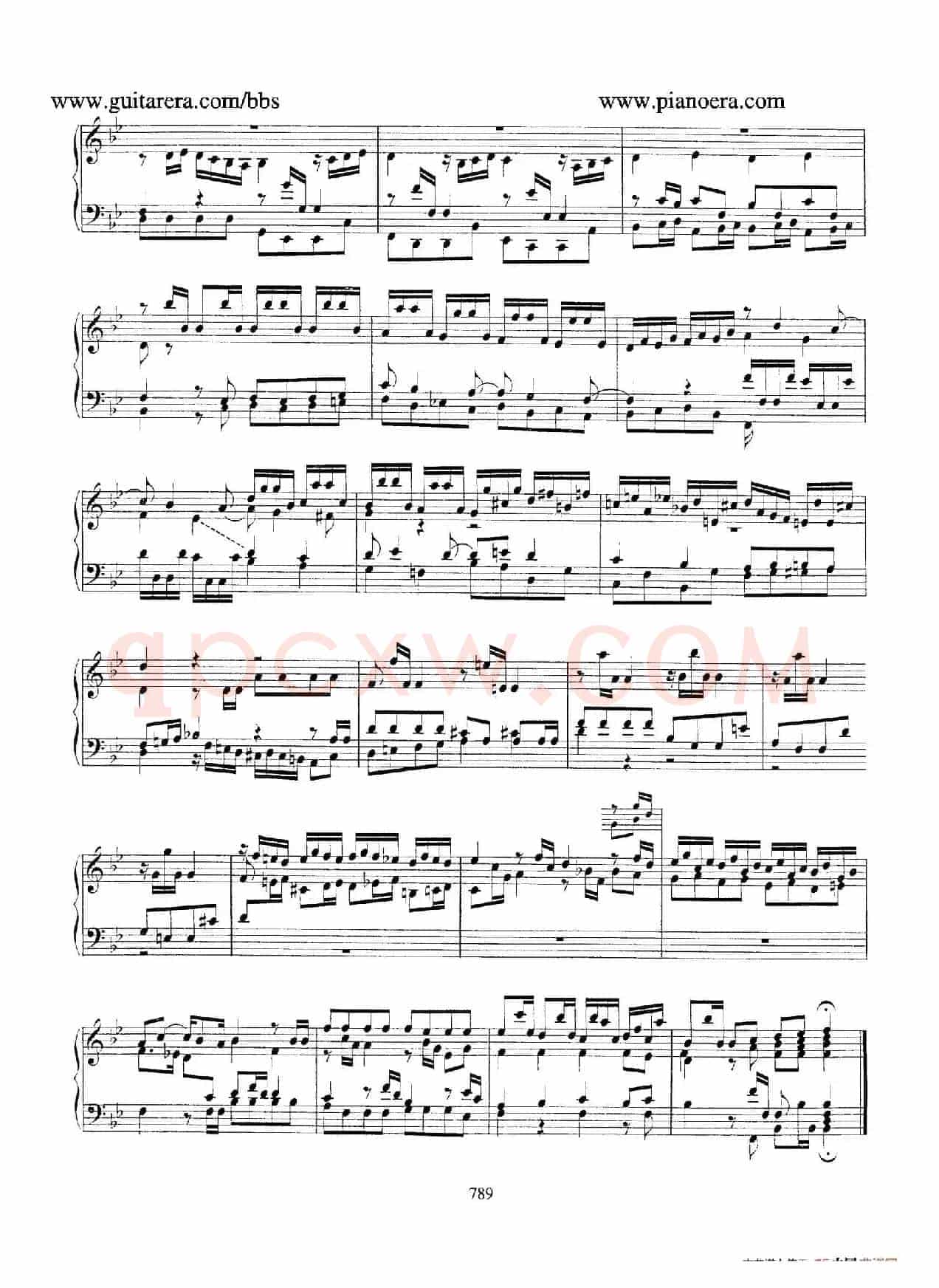 Capriccio in B-flat Major BWV 992(降B大调随想曲)