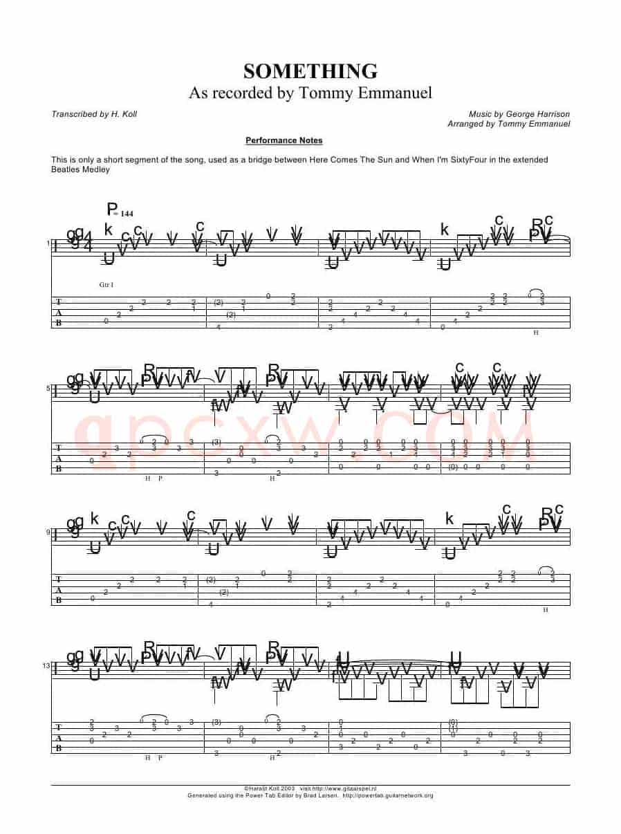 tommy emmanuel：something（指弹吉它）