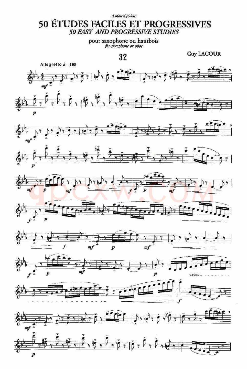 Guy Lacour 50 首萨克斯练习曲之32