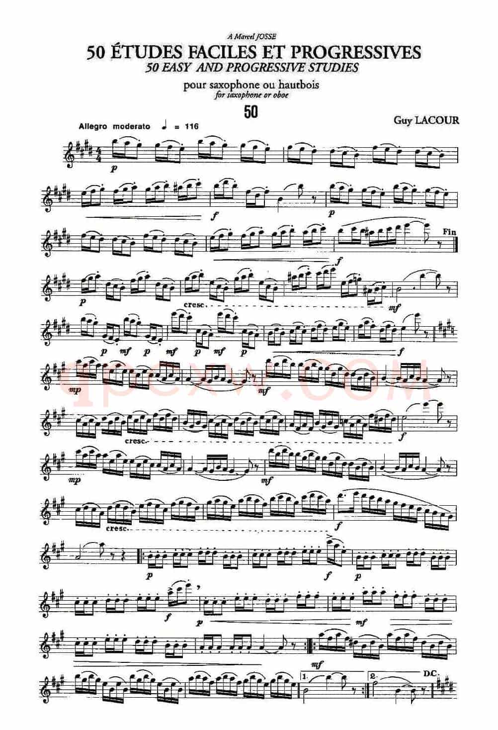 Guy Lacour 50 首萨克斯练习曲之50