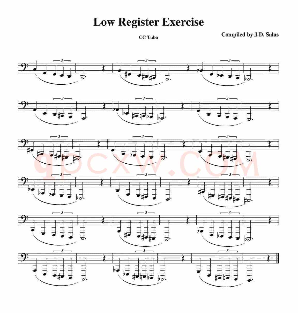 Low Register Exercise- CC Tuba（大号练习教材选曲）