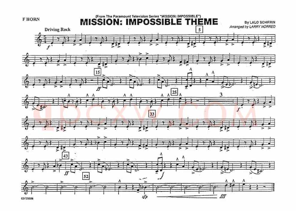MISSION:IMPOSSIBLE THEME（分谱：法国号）