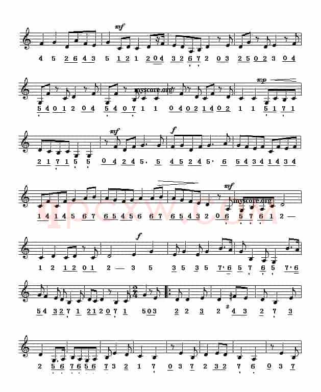 赛龙夺锦（广东音乐名曲主旋律、线简谱混排版）