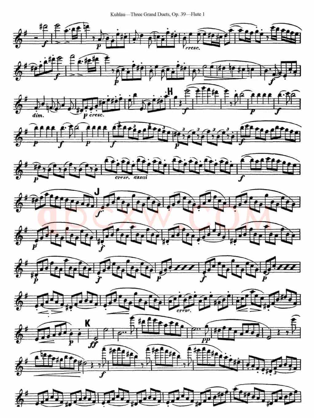 库劳长笛二重奏大练习曲Op.39——Flute 1（No.1）