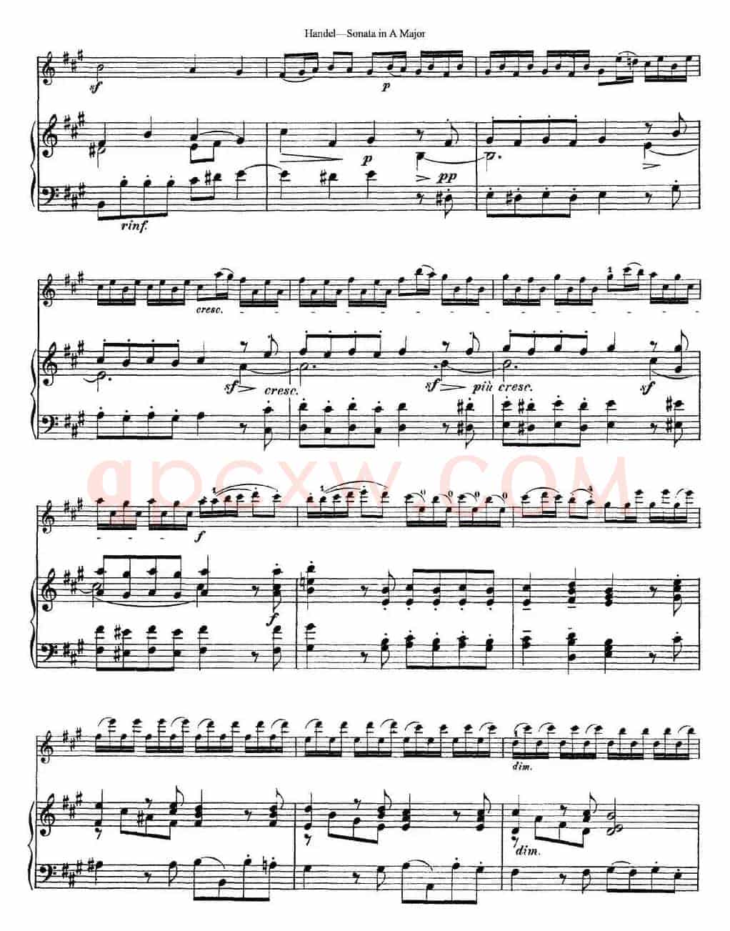 Violin Sonata No.1 in A major（小提琴+钢琴伴奏）