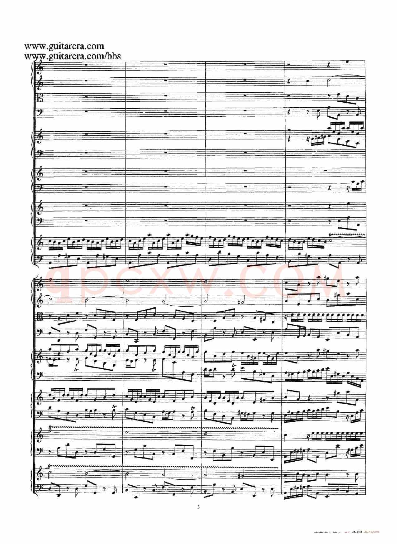 为四架古钢琴而作的a小调协奏曲 BWV 1065(总谱)