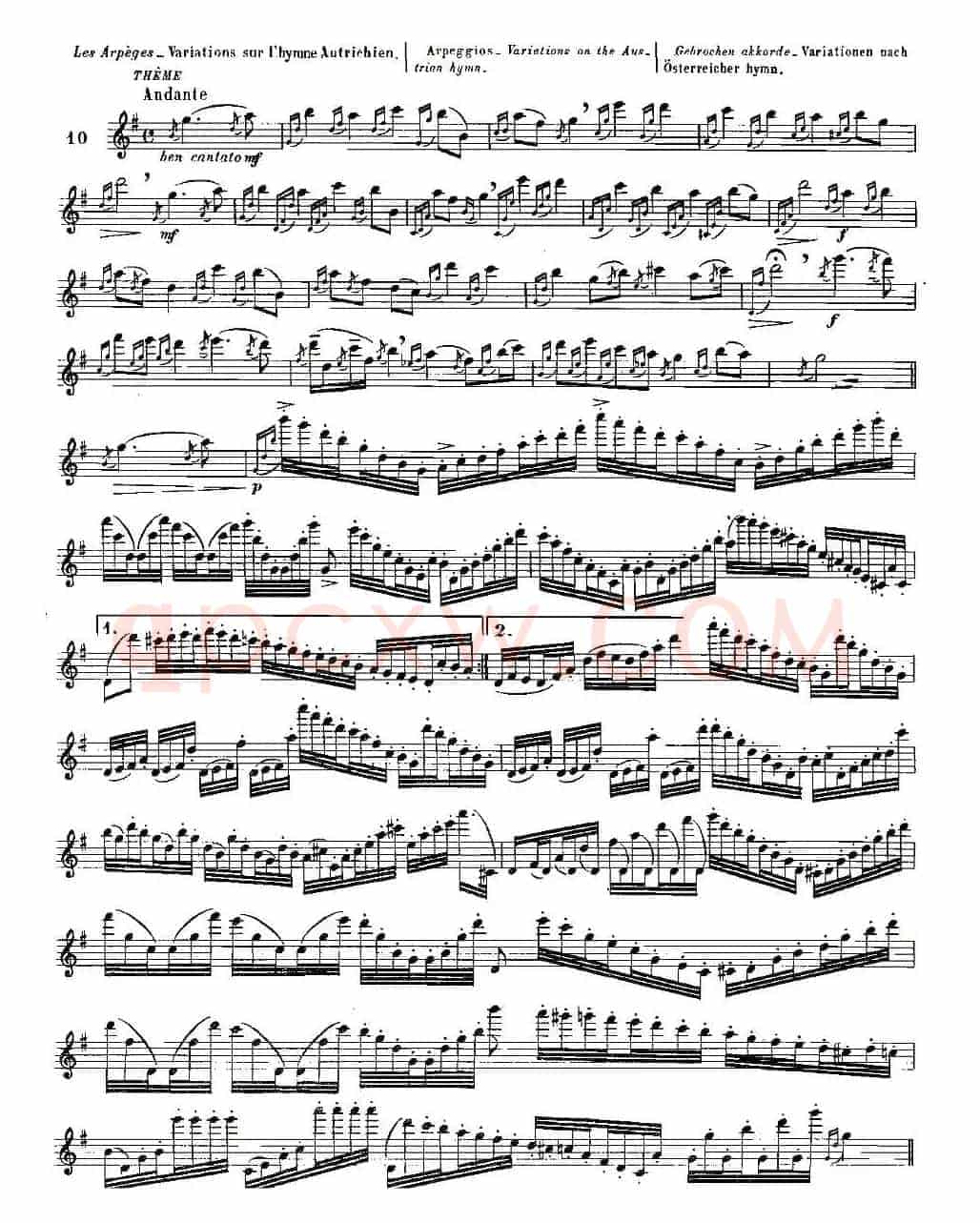 基于维尼亚夫斯基练习曲的10首长笛练习曲之10（Moyse - 10 Studies After Wieniawski）