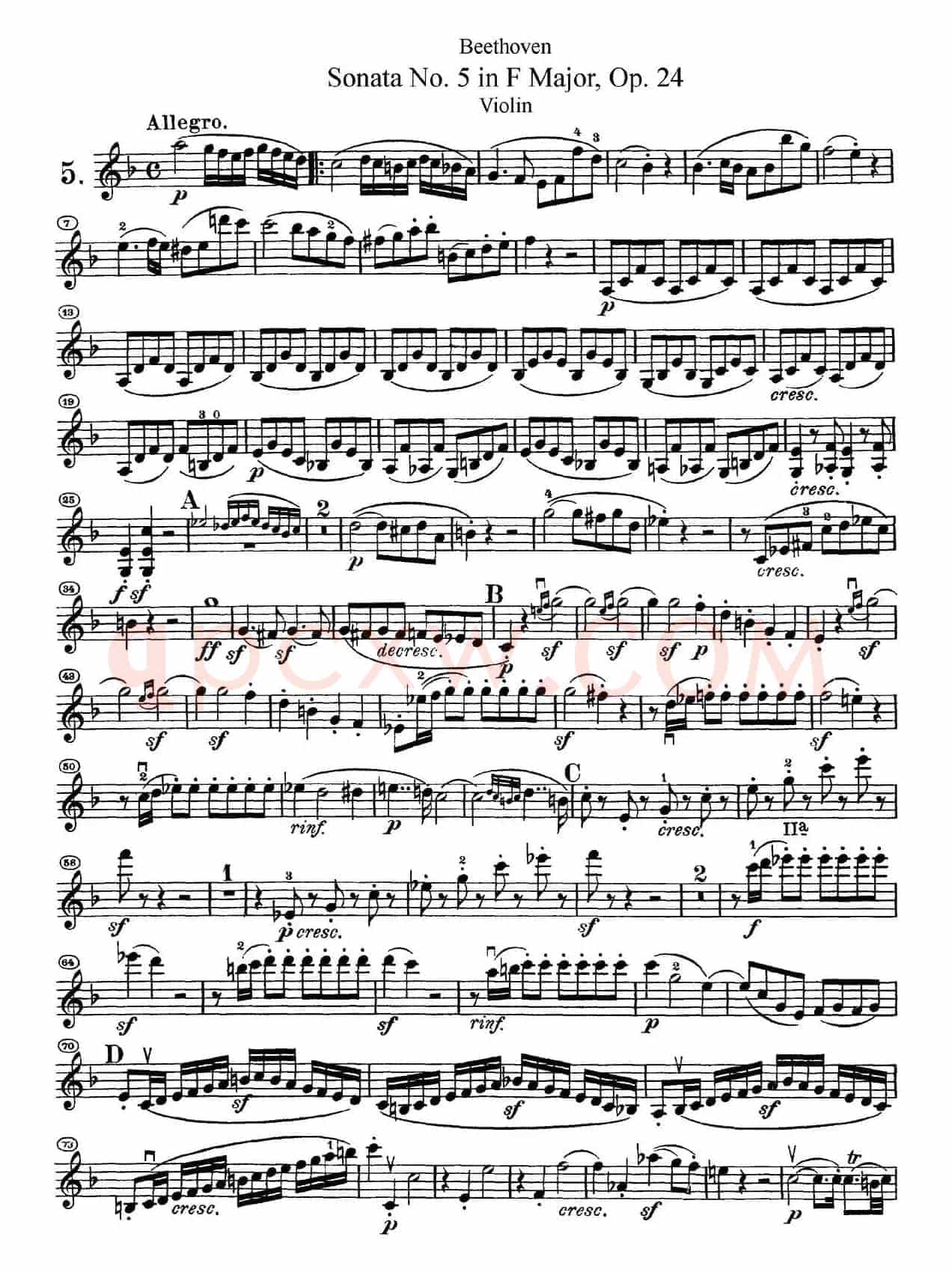 Sonata No.5 in F Major Op.24（F大调第五小提琴奏鸣曲）