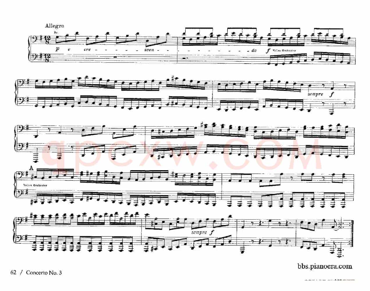 Brandenburg Concerto No.3 in G Major BWV.1048（G大调第三勃兰登堡协奏曲·四手联弹版）