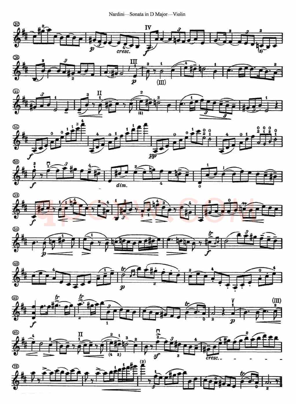 Nardini Violin Sonata in D Major