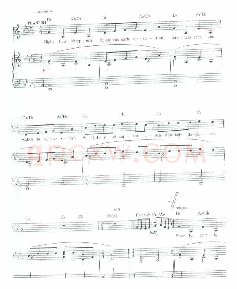 韦伯音乐剧《剧院魅影》主题歌曲