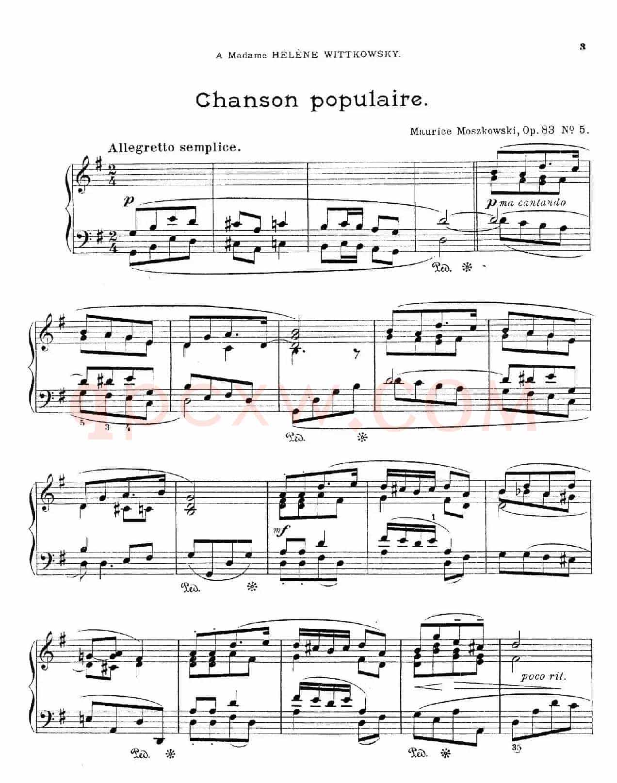 Six Pieces Op.83（6首小品·5）