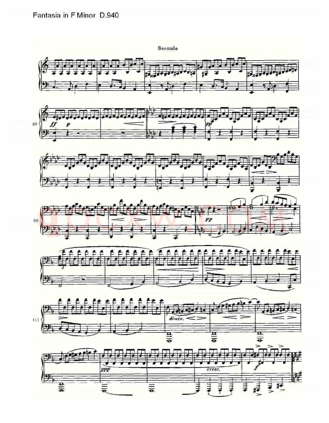 Fantasia in F Minor D.940（F小调幻想曲D.940）