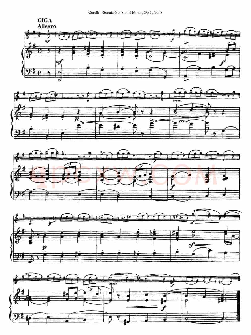 Sonata No.8 in E Minor Op.5 No.8（小提琴+钢琴伴奏）