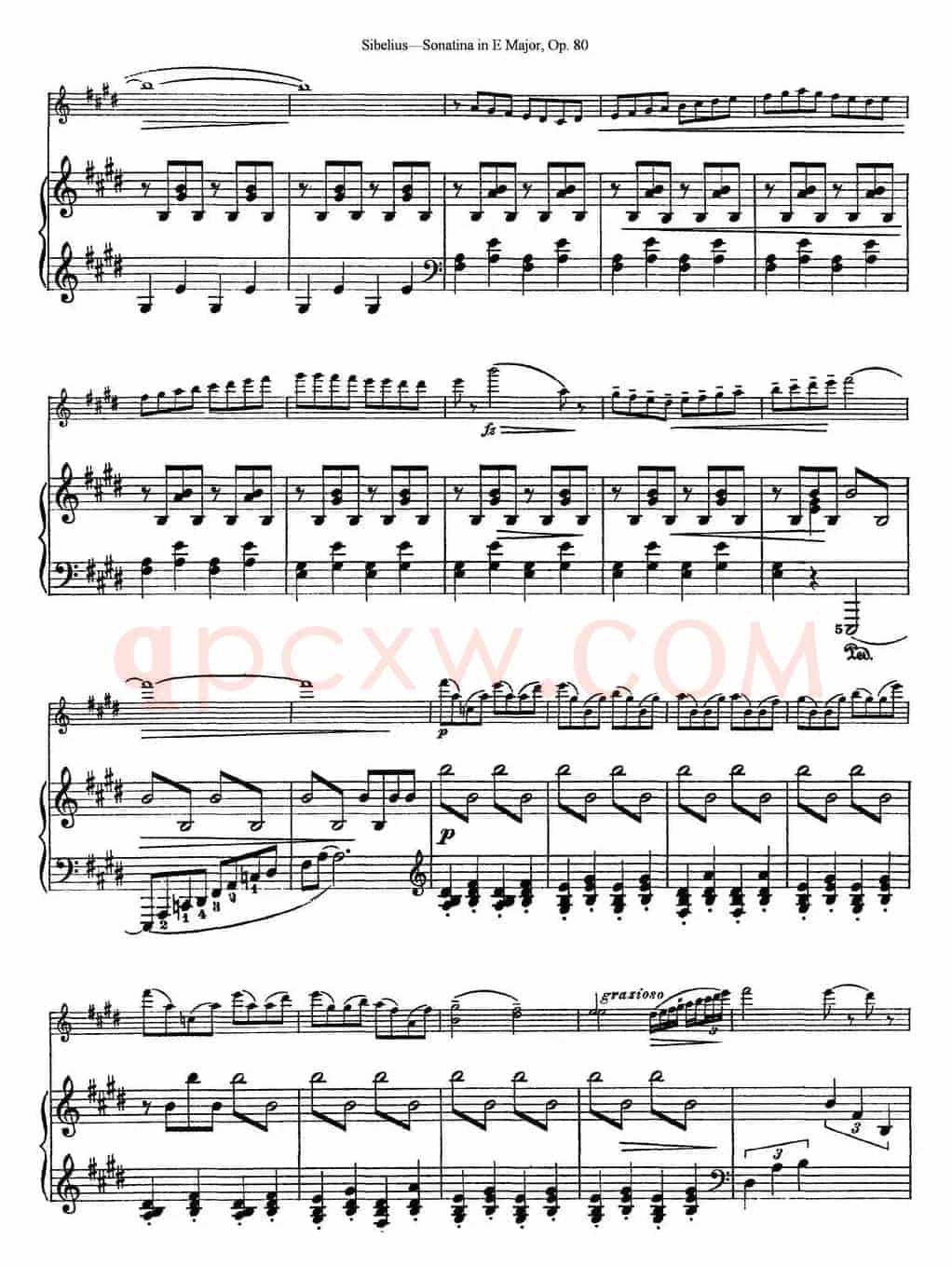 Violin Sonatina in E Major Op.80（小提琴+钢琴伴奏）