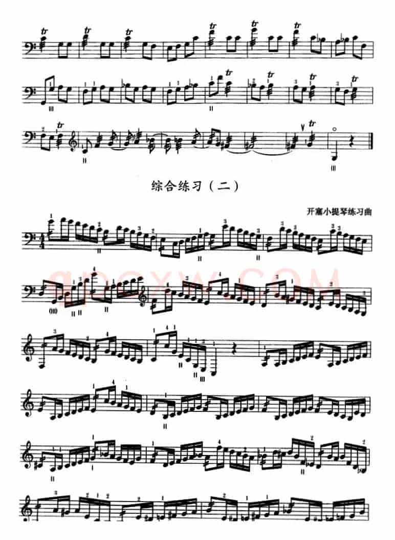 三弦综合练习曲（五线谱）