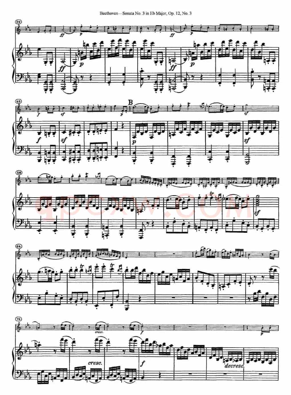 Violin Sonata No.3 in Eb Major Op.12 No.3（小提琴+钢琴伴奏）