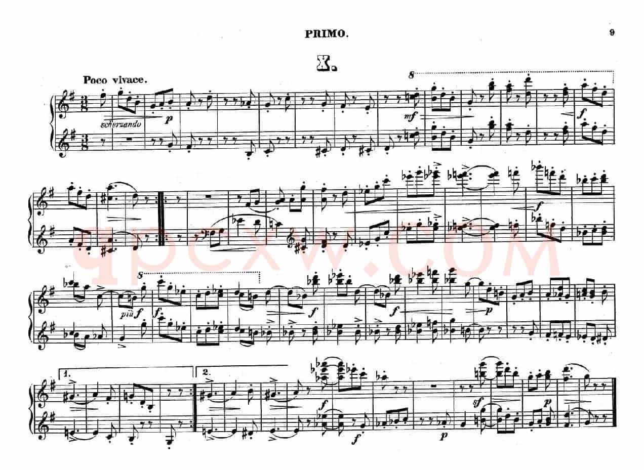 Zwolf Original-Compositionen fur Pianoforte zu 4 Handen Op.57(12首四手联弹小品·10)