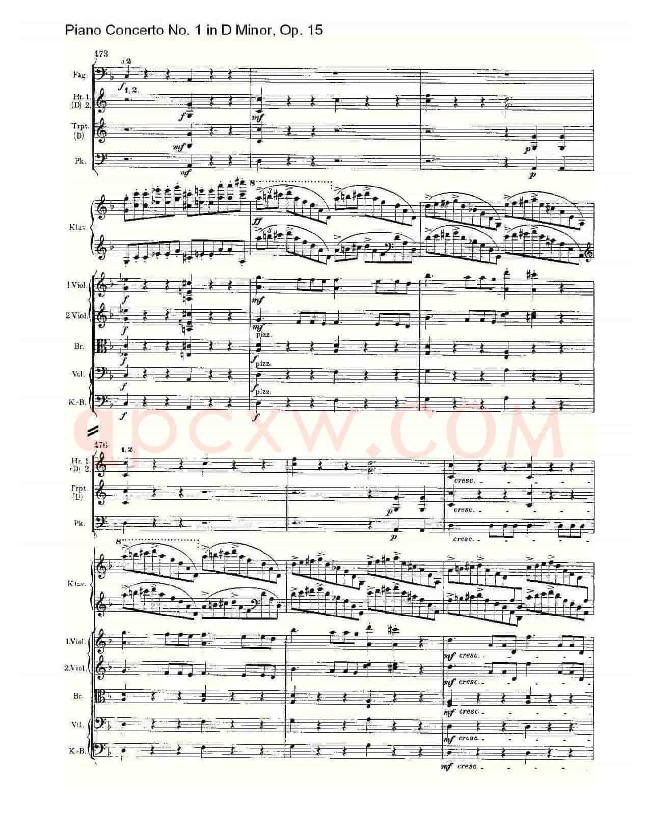 D小调钢琴第一协奏曲, Op.15第一乐章(二)