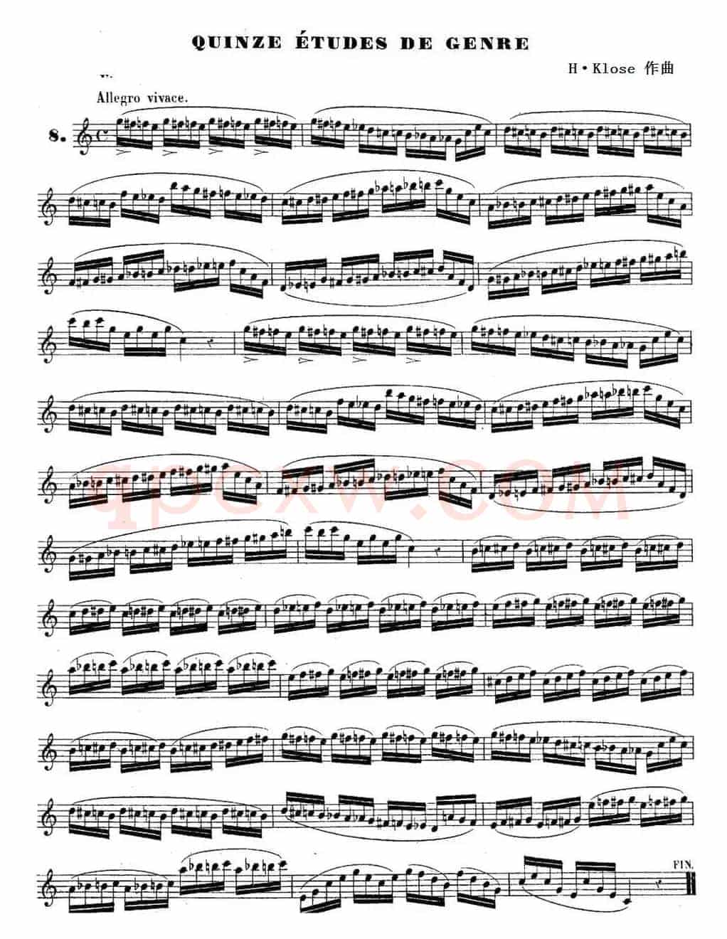 H·Klose练习曲（Quinze etudes de genre—8）