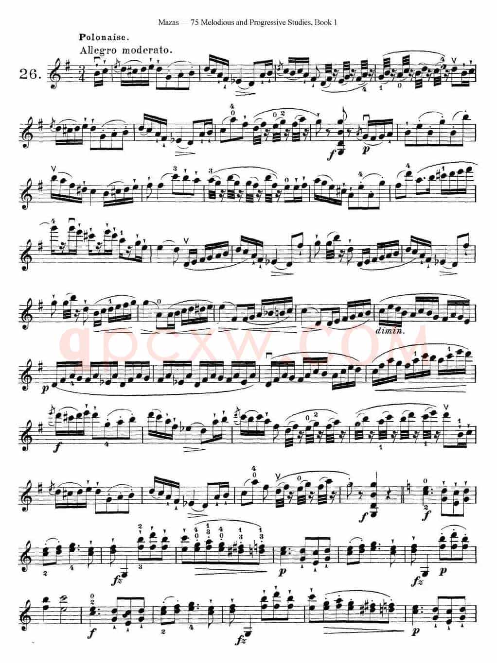 马扎斯小提琴练习曲 Op.36 第一册 特殊练习曲（26）