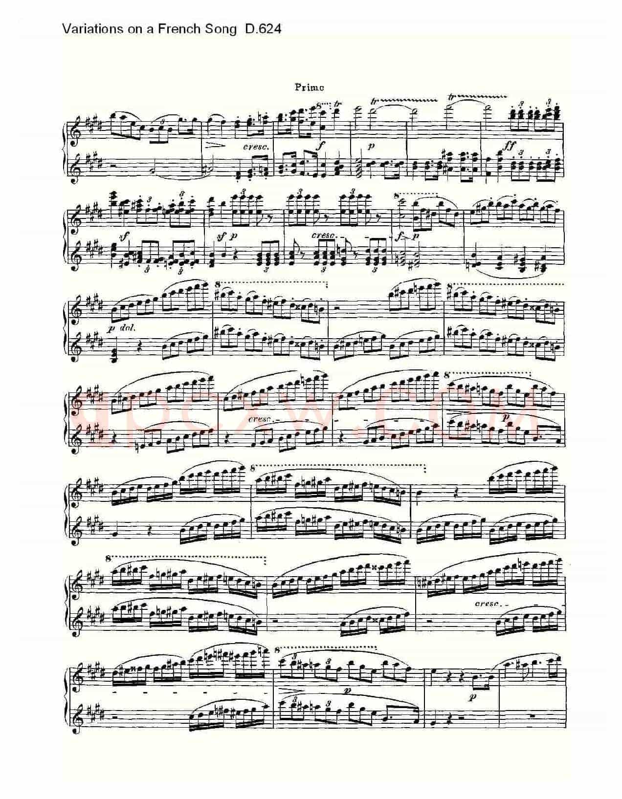 Variations on a French Song D.624(法国歌曲变鸣曲 D.624)
