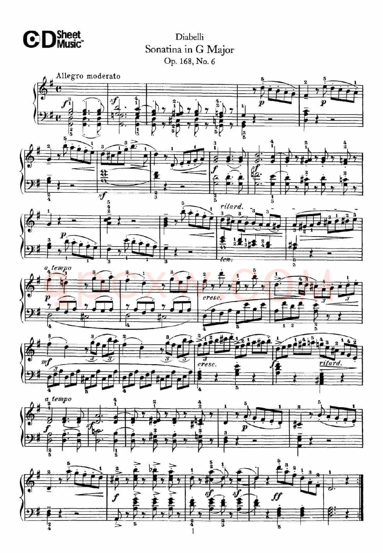 7 Piano Sonatinas Op.168(7首钢琴小奏鸣曲 No.6)