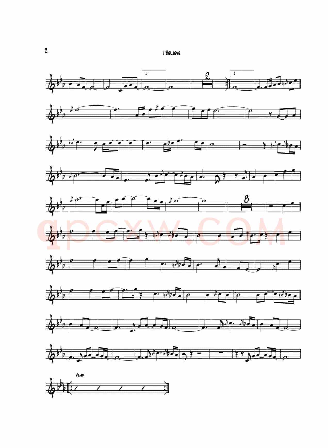 I Believe（次中音萨克斯）