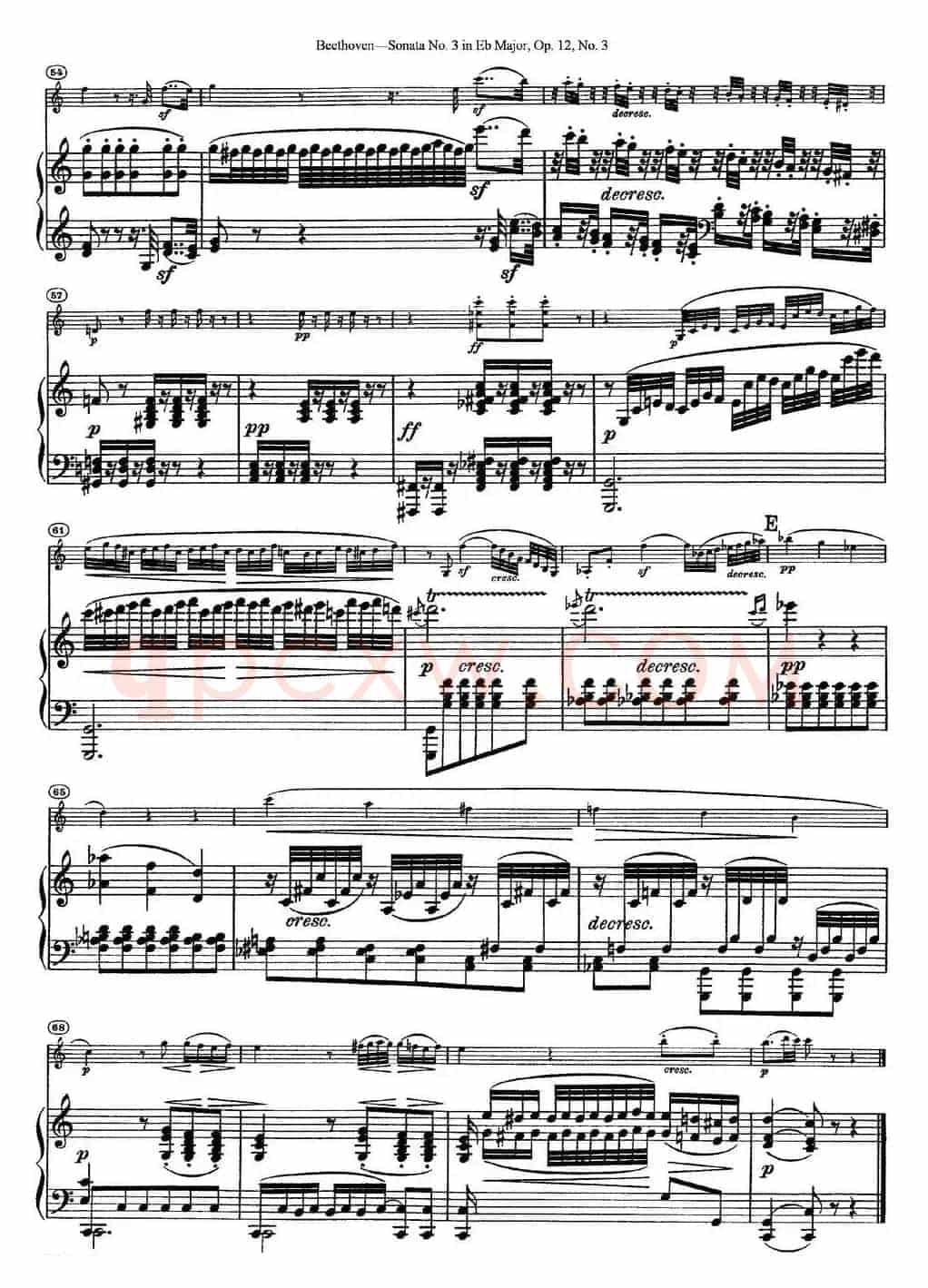 Violin Sonata No.3 in Eb Major Op.12 No.3（小提琴+钢琴伴奏）