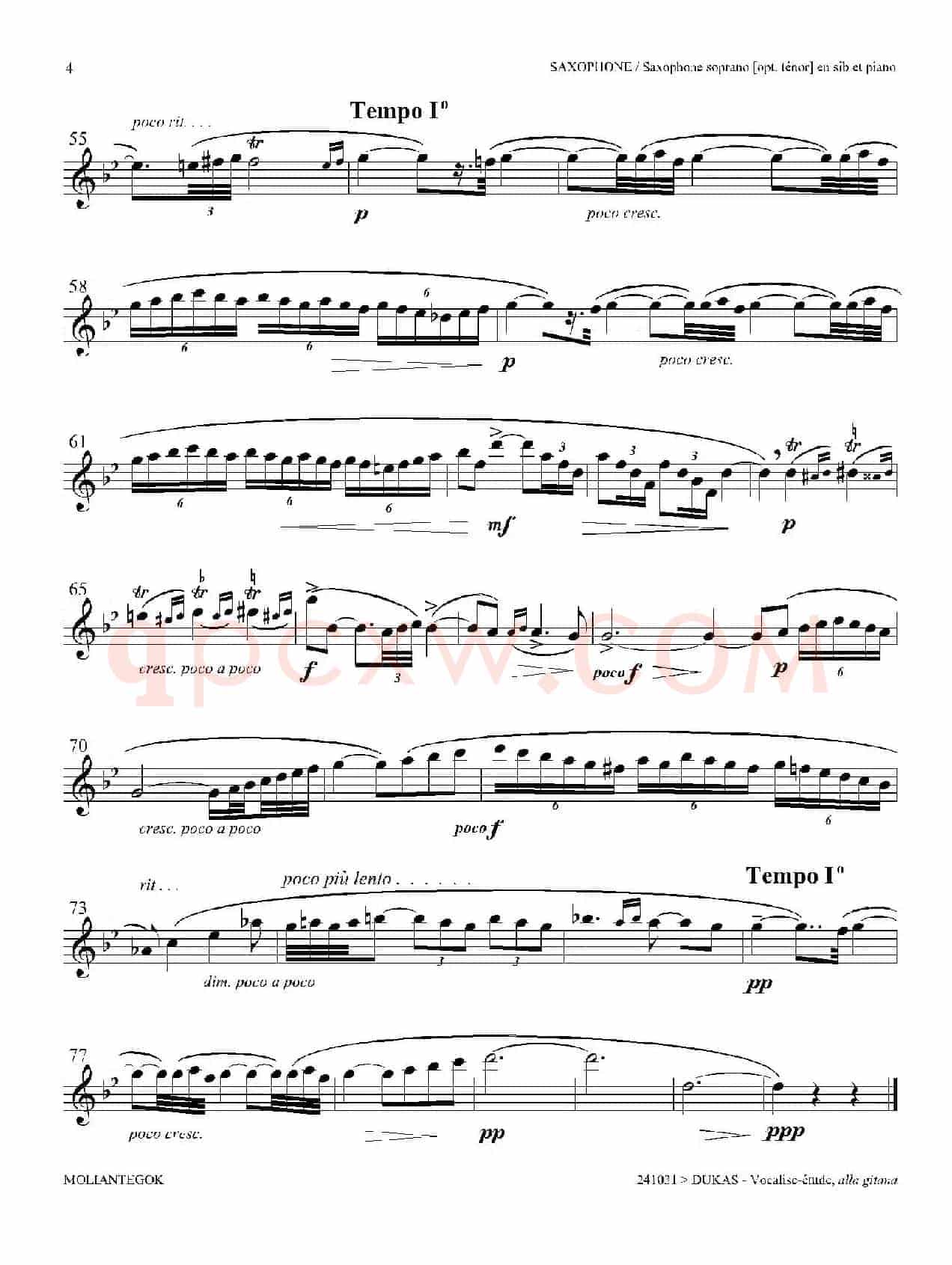P·杜卡斯：练声曲（高音萨克斯）