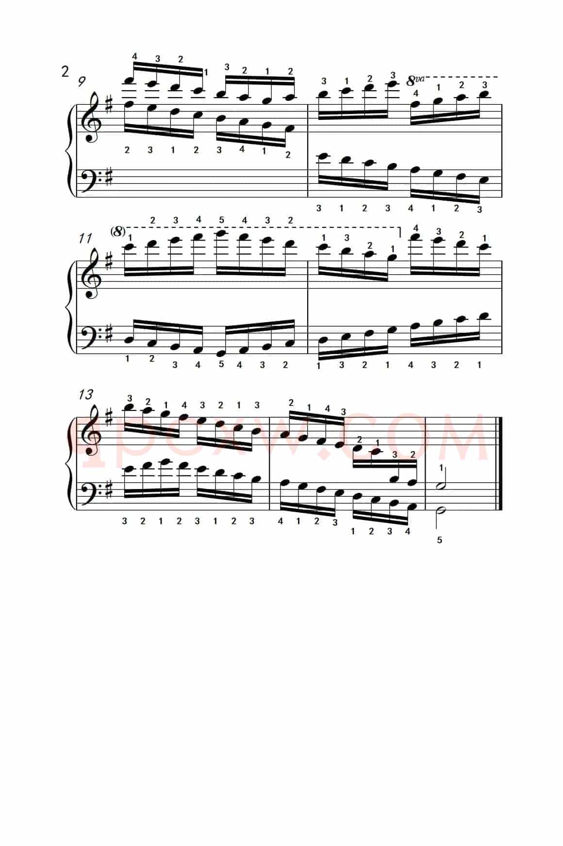 第九级3.G大调音阶（中央音乐学院 钢琴（业余）考级教程 7-9级）
