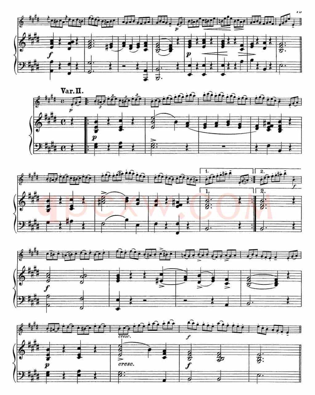 25首小提琴曲合集:Theme with Variations.(ADOLF GRUNWALD.Op.7,No.3)(小提琴+钢琴伴奏)