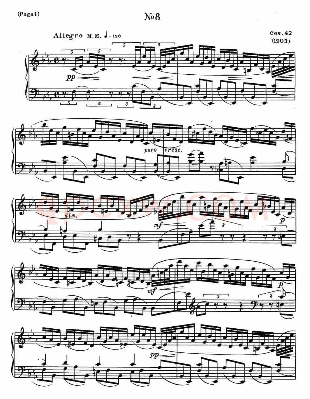 斯克里亚宾8首钢琴练习曲 Op42（No.8 Alexander Scriabin Etudes）
