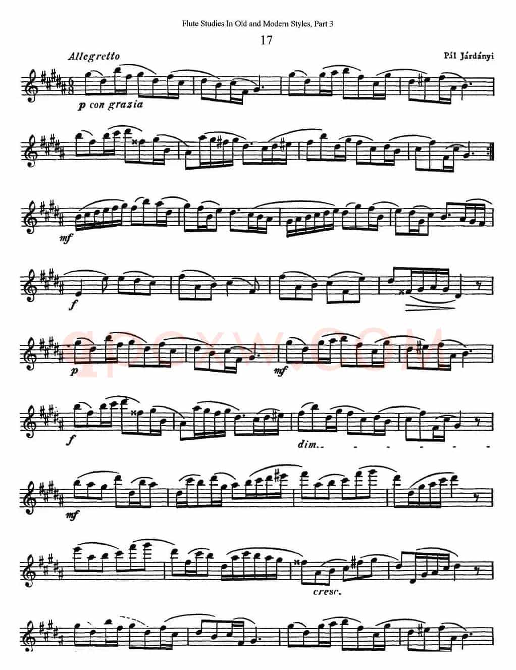 斯勒新老风格长笛练习重奏曲（第三部分）（NO.17-NO.19）